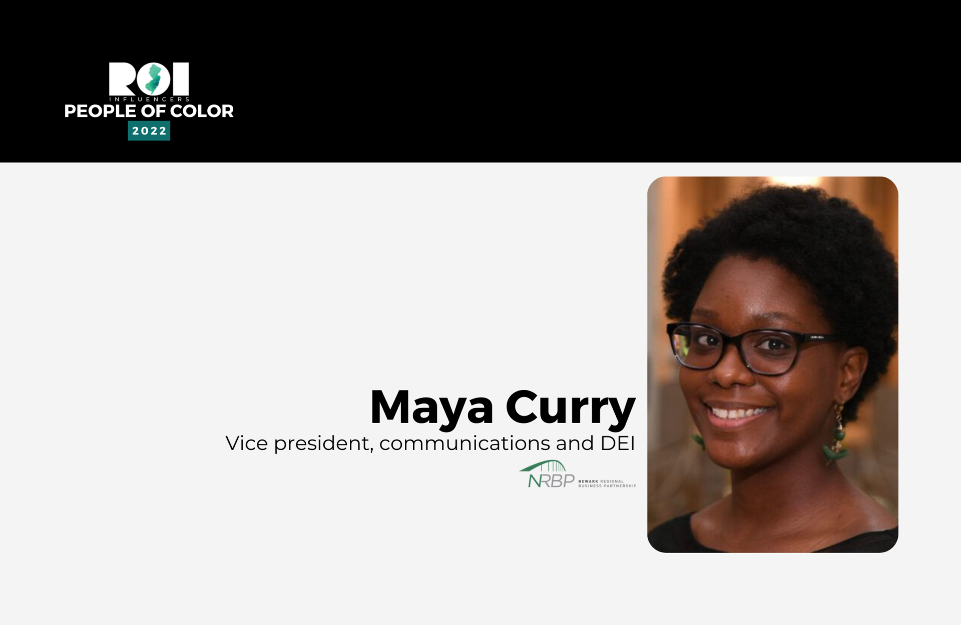 ROI Influencers: People of Color 2022 — Maya Curry | ROI-NJ