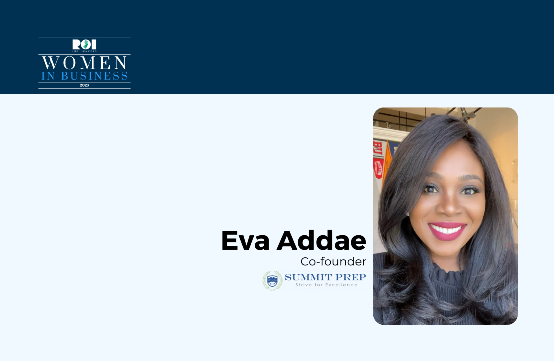 ROI Influencers: Women in Business 2023 — Eva Addae | ROI-NJ