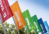BASF flags at the Ludwigshafen site