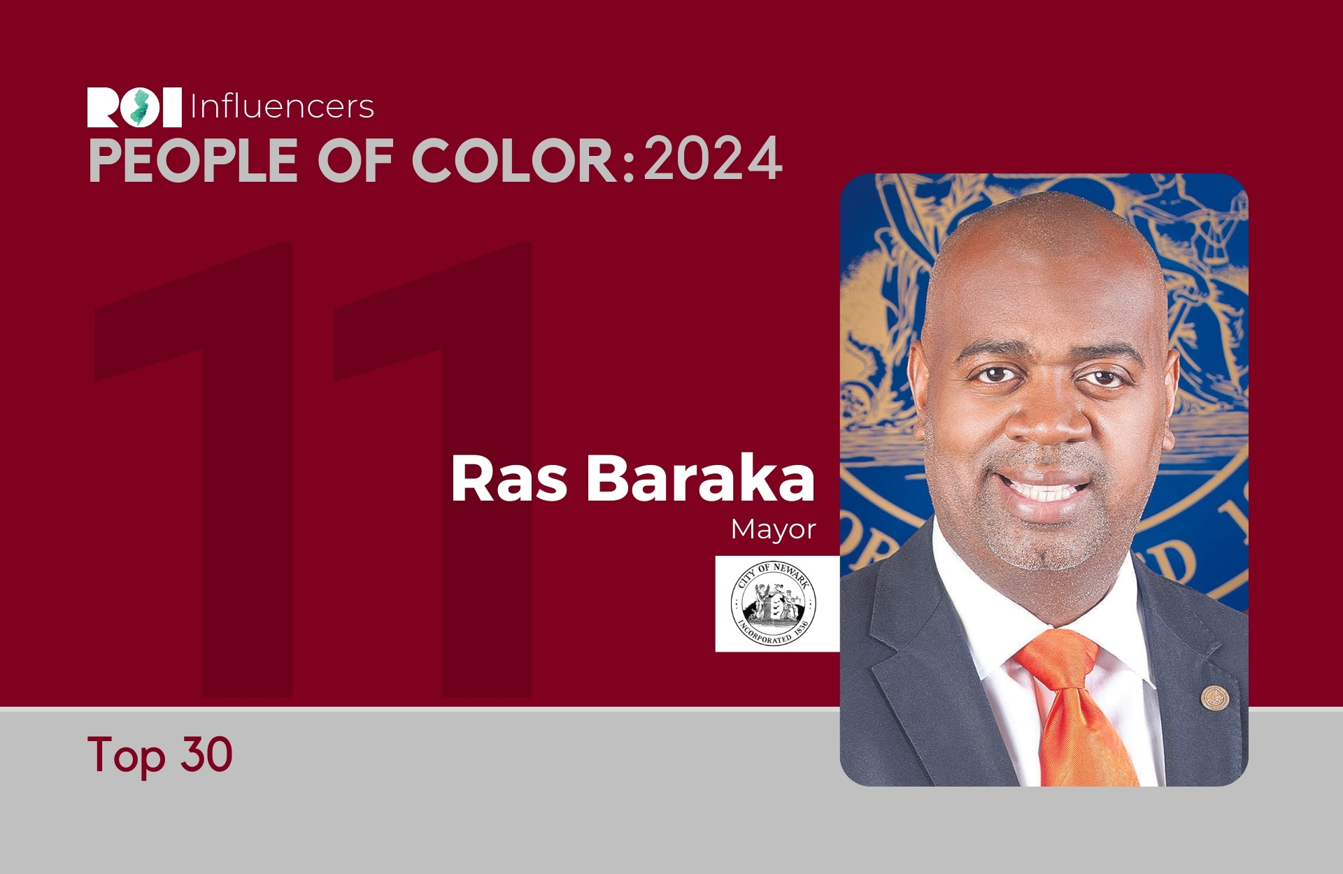 ROI Influencers People of Color 2024: Top 30 — #11 Ras Baraka | ROI-NJ