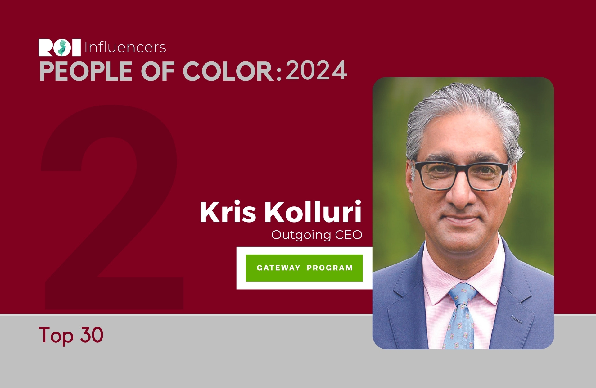 ROI Influencers People of Color 2024: Top 30 — #2 Kris Kolluri | ROI-NJ