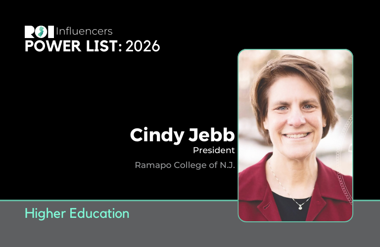 Jebb Web ROI Influencers Power List 2026: Higher Education — Cindy Jebb | ROI-NJ